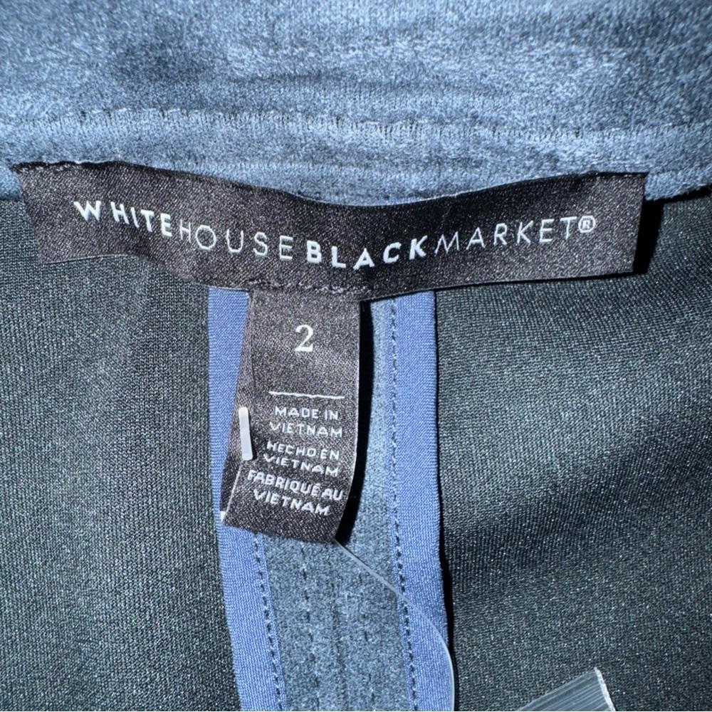 NWT $175 White House Black Market Indigo Blue Ultrasuede Studded Jacket Size 2 - Picture 9 of 13